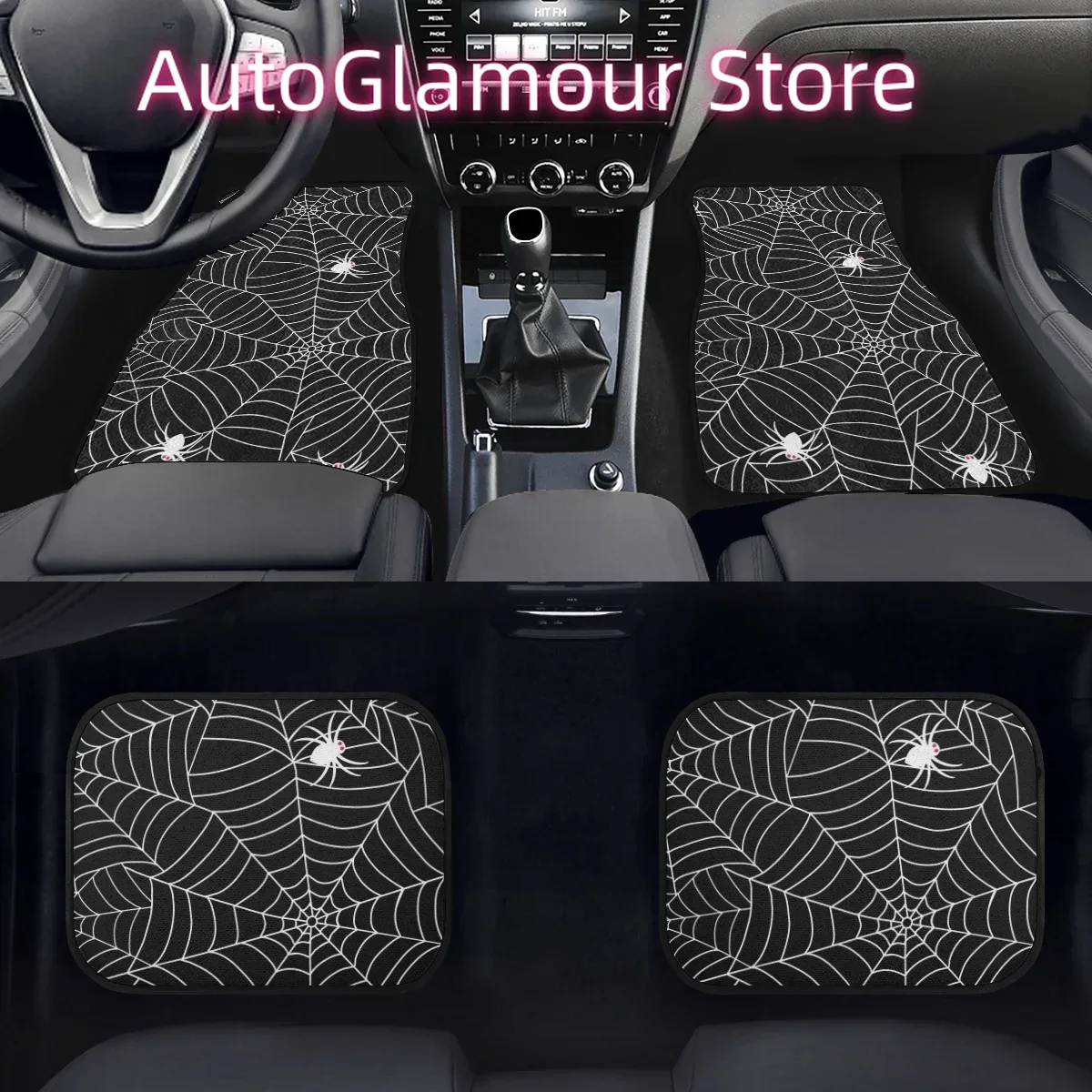 Interior Design Web Free - Zwart spinnenweb ontwerp auto vloermat beschermer