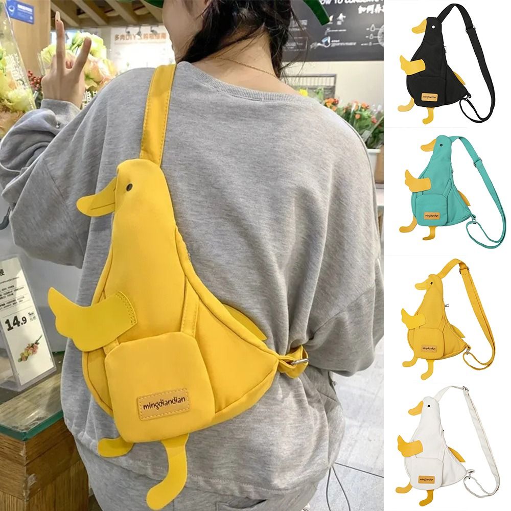 Interior Design Korean Style - Eenvoudige canvas grappige eend crossbody tas