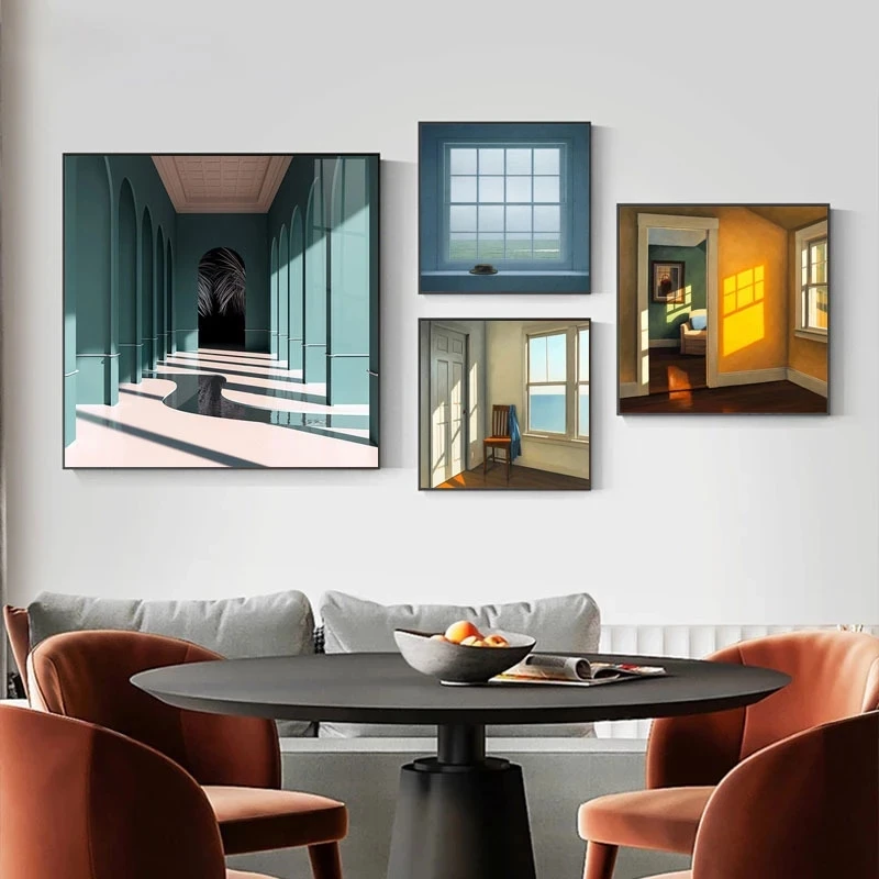 Interior Design Apartment - Nordic Venster Buiten Landschap Canvas Schilderij