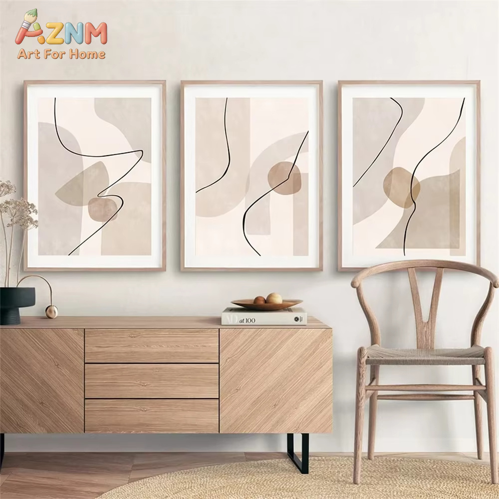 Abstracte beige geometrie lijn - Interior Design Apartment recensie en prijs