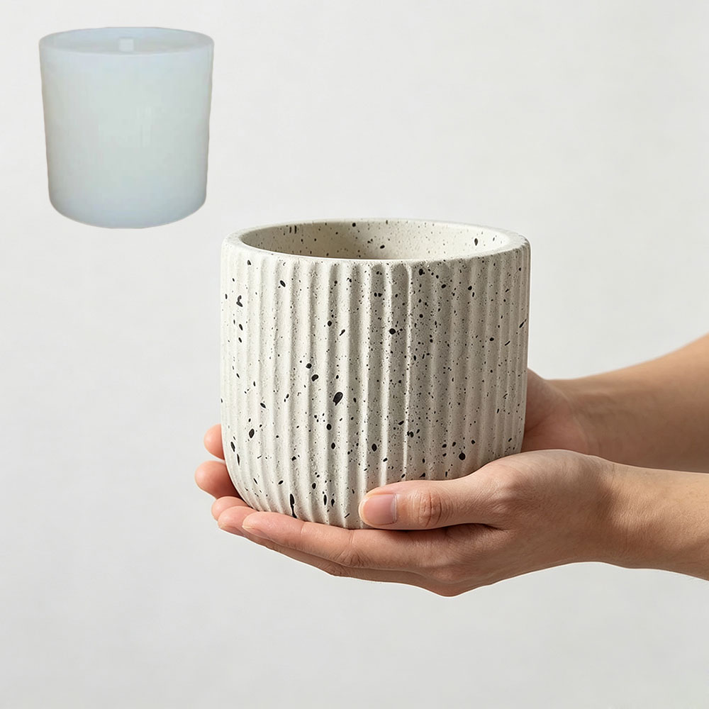 Minimalistische gestreepte ter - Terrazzo Pot Cement recensie en prijs