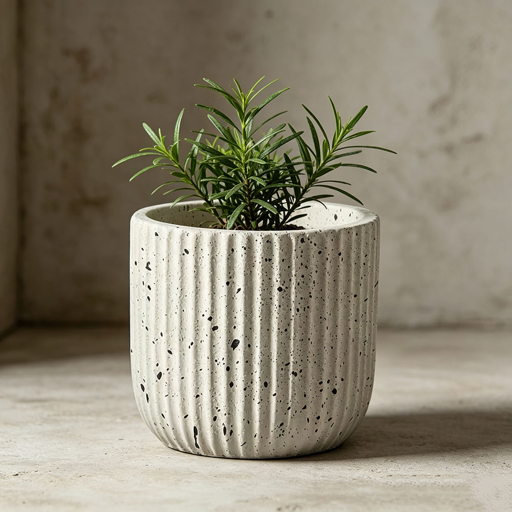Minimalistische gestreepte ter - Terrazzo Pot Cement recensie en prijs