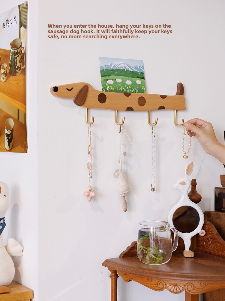 Houten worsthond wandhaak entr - Interior Design Apartment recensie en prijs