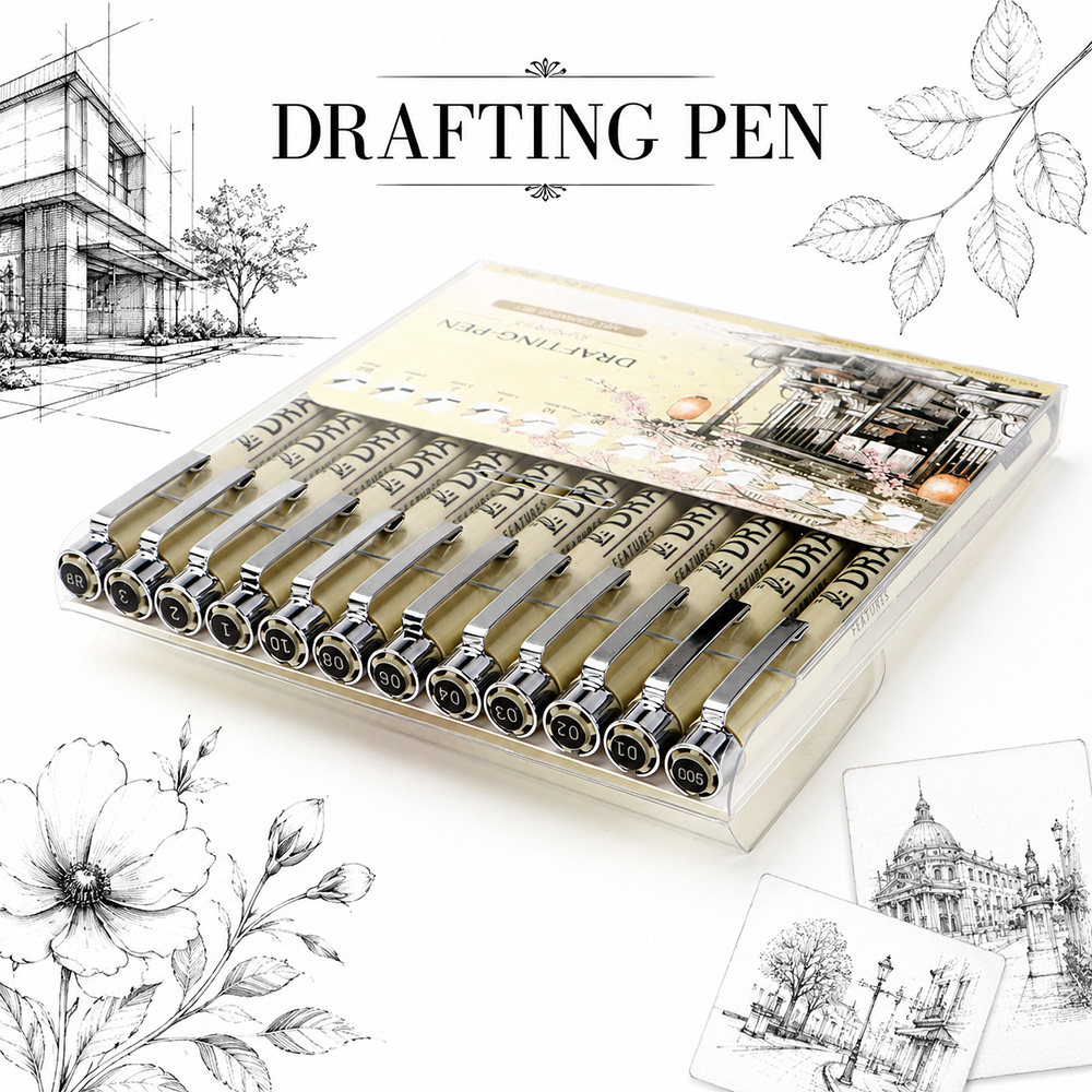 12 maten Micron-pennen met fij - Interior Design Sketch recensie en prijs
