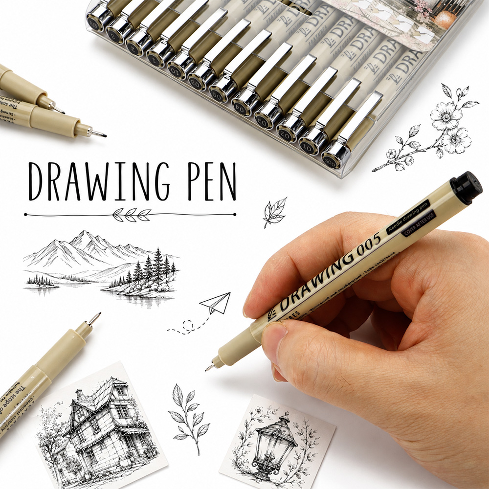 12 maten Micron-pennen met fij - Interior Design Sketch recensie en prijs